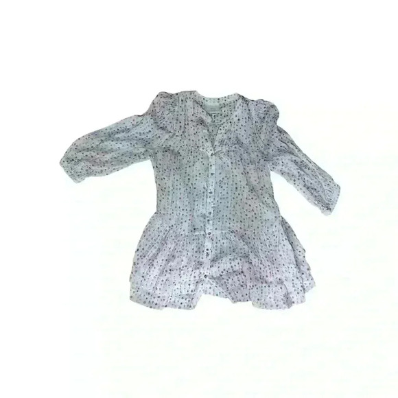 Antropologie Maeve Buttondown Tunic Sz m Dots Boho Bohemian V-neck - Picture 4 of 8